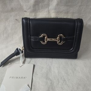 Primark Black Wallet with Gold Accent